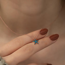 Tiny Turquoise Starfish Necklace ¥ Tiny Starfish Turquoise Pendant - Trending Silver Gifts
