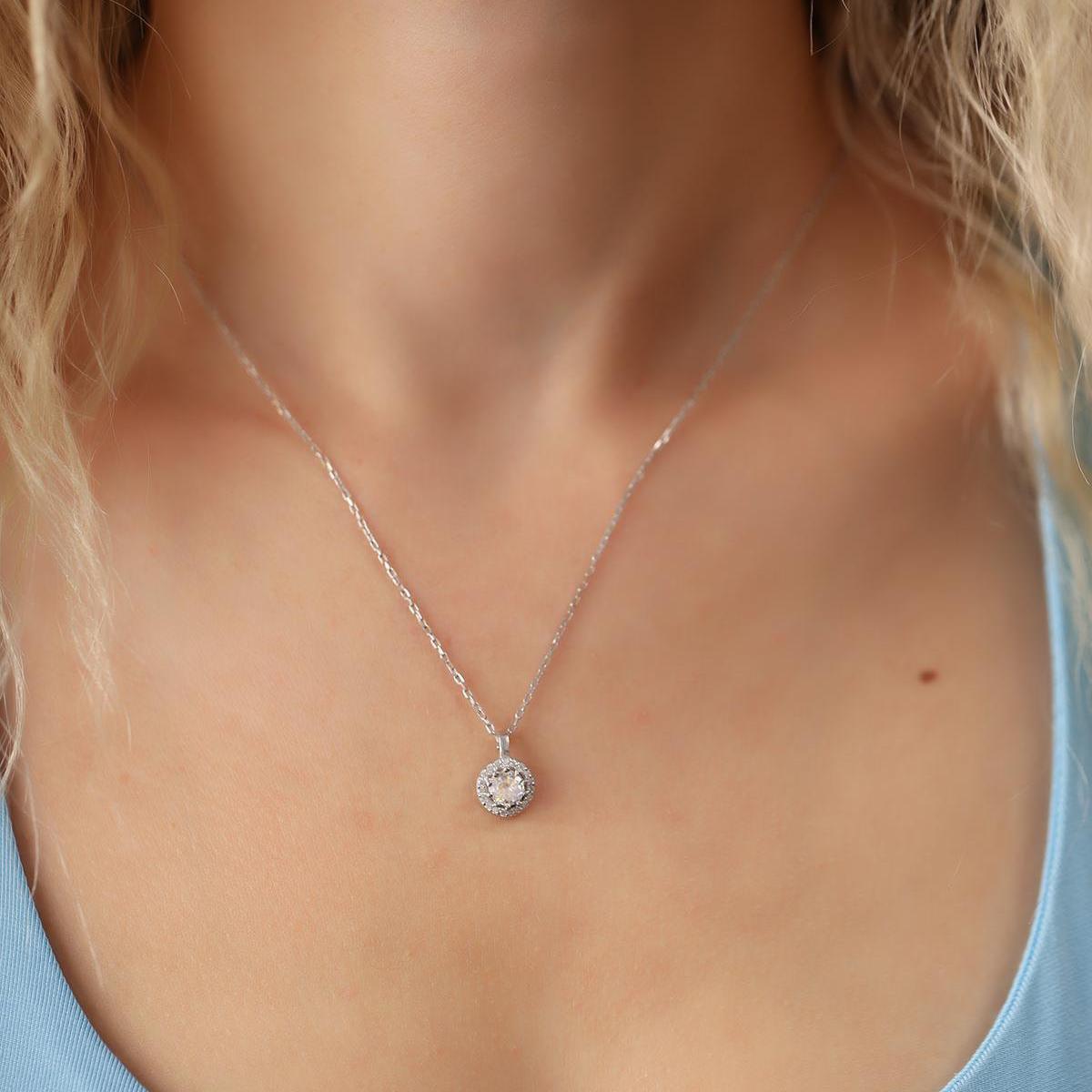April Birthstone Necklace • Silver Cz Necklace • 925 Cz Necklace - Trending Silver Gifts