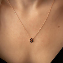 Crystal Citrine Necklace ¥ Black Zirconia Necklace ¥ May Birthstone - Trending Silver Gifts