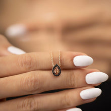 Crystal Citrine Necklace ¥ Black Zirconia Necklace ¥ May Birthstone - Trending Silver Gifts