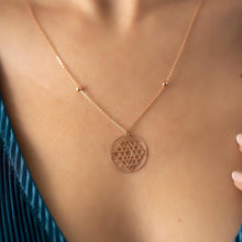 Rose Gold Satellite Necklace ¥ Sri Yantra Pendant Rose Gold - Trending Silver Gifts