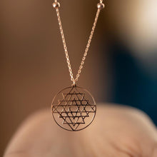 Rose Gold Satellite Necklace ¥ Sri Yantra Pendant Rose Gold - Trending Silver Gifts