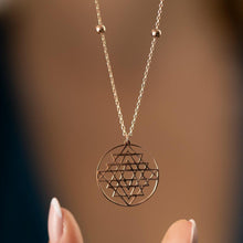 Rose Gold Satellite Necklace ¥ Sri Yantra Pendant Rose Gold - Trending Silver Gifts