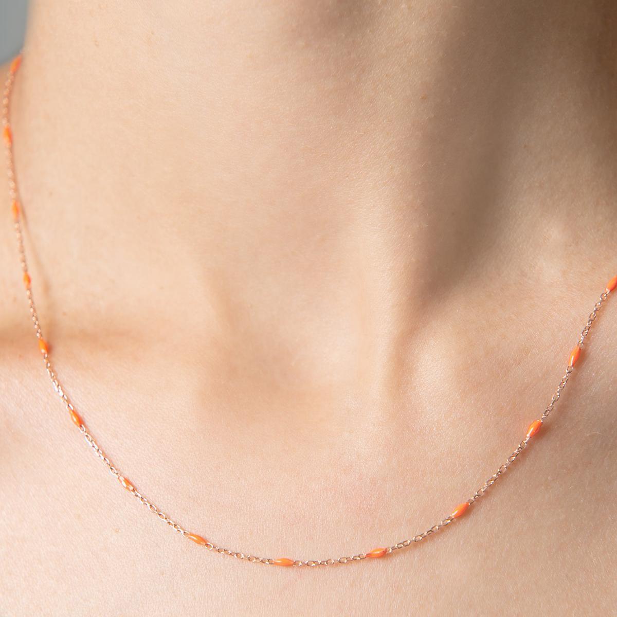 Orange Stone Satellite Necklace Gold • Rose Gold Satellite Necklace - Trending Silver Gifts