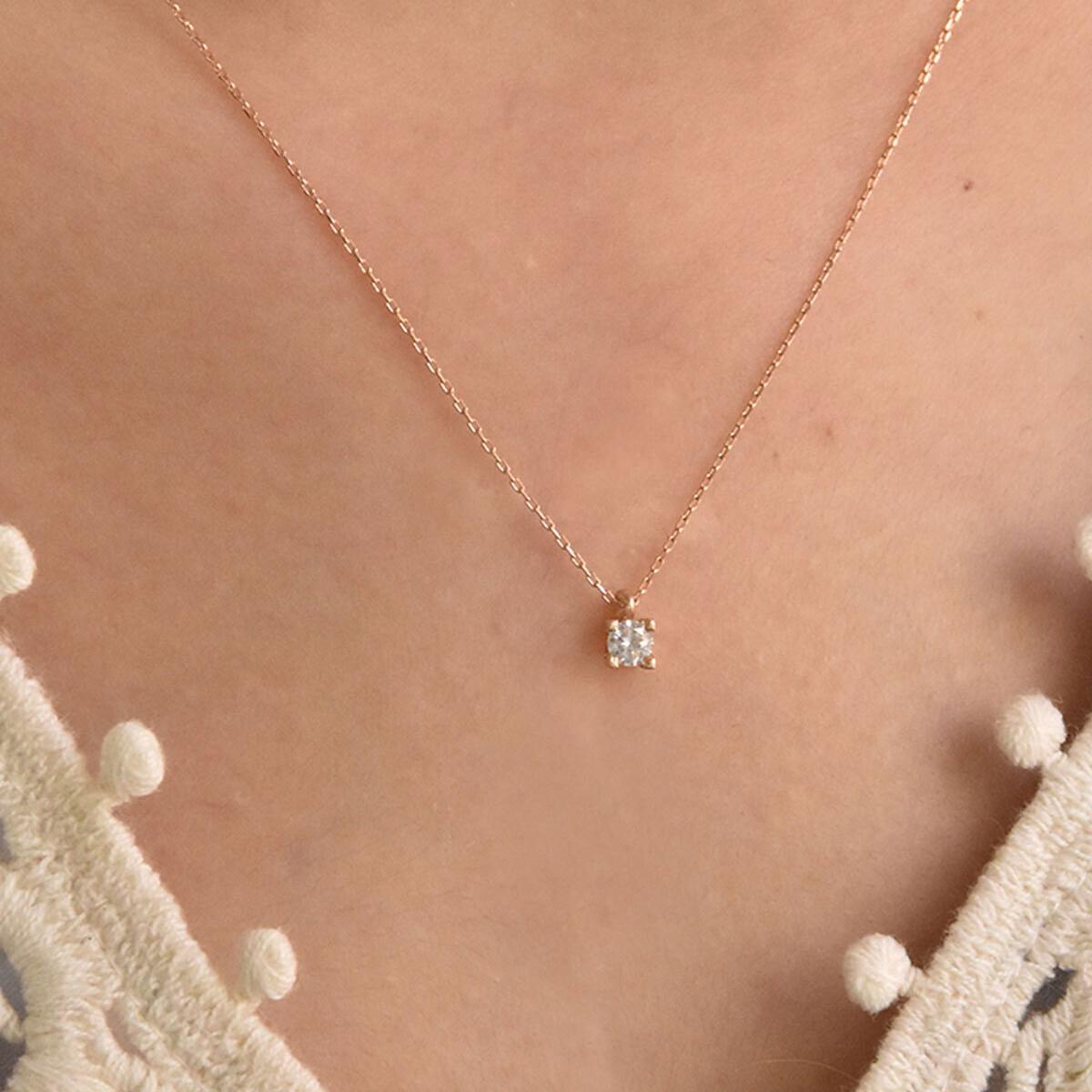 Diamond Solitaire Necklace ¥ Solitaire Diamond Necklace ¥ Gift For Mom - Trending Silver Gifts