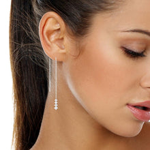 Solitaire Diamond Earrings ¥ Threader Solitaire Diamond Earrings - Trending Silver Gifts