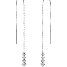 Solitaire Diamond Earrings ¥ Threader Solitaire Diamond Earrings - Trending Silver Gifts