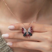 Red Ruby Butterfly Necklace ¥ Red Garnet Birthstone Butterfly Necklace - Trending Silver Gifts