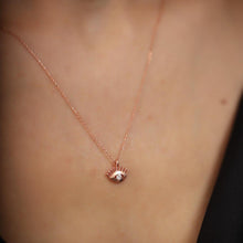 Eye Necklace Silver ¥ Diamond Evil Eye Necklace ¥ Protection Pendant - Trending Silver Gifts