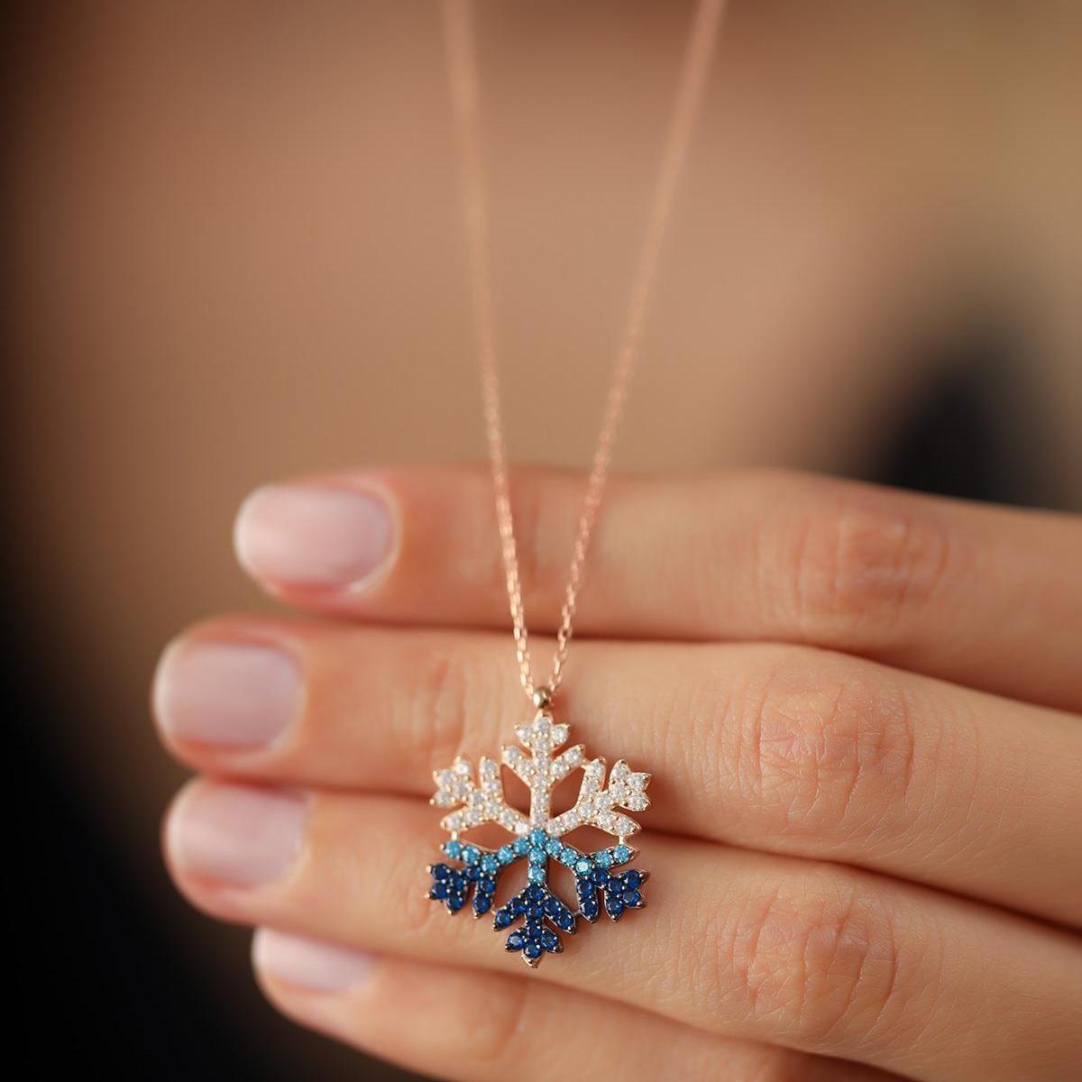 Snowflake Diamond Necklace • Best Christmas Gift For Mom - Trending Silver Gifts
