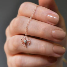 Clover Diamond Necklace ¥ Four Leaf Clover Solitaire Necklace - Trending Silver Gifts