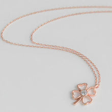 Clover Diamond Necklace ¥ Four Leaf Clover Solitaire Necklace - Trending Silver Gifts