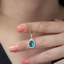 Teardrop Aquamarine And Diamond Necklace ¥ Aquamarine Necklace Silver - Trending Silver Gifts