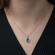 Teardrop Aquamarine And Diamond Necklace ¥ Aquamarine Necklace Silver - Trending Silver Gifts