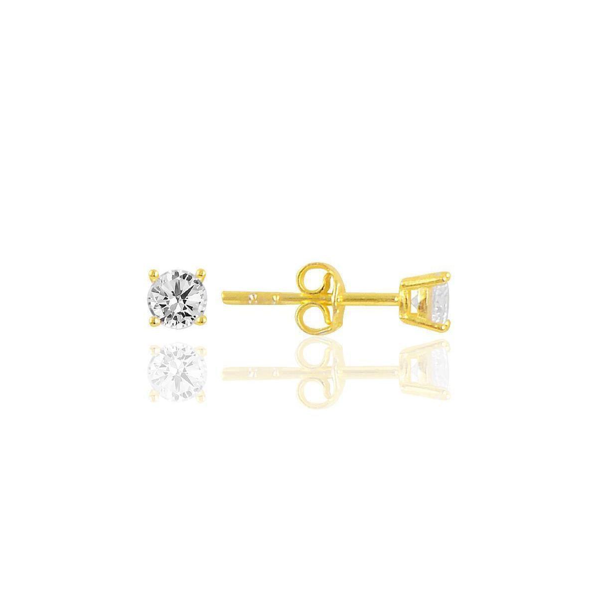 Yellow Gold Diamond Solitaire Earrings, Gold Diamond Solitaire Earring - Trending Silver Gifts