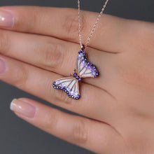 Purple Butterfly Pendant Necklace ¥ Purple Gemstone Necklace - Trending Silver Gifts