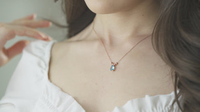 March Birthstone Necklace ¥ Aquamarine Necklace Silver ¥ Gift For Her