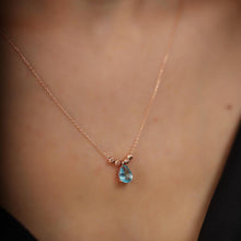 Aquamarine Birthstone Necklace ¥ Mothers Birthstone Necklace - Trending Silver Gifts