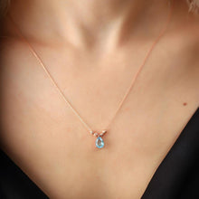 Aquamarine Birthstone Necklace ¥ Mothers Birthstone Necklace - Trending Silver Gifts