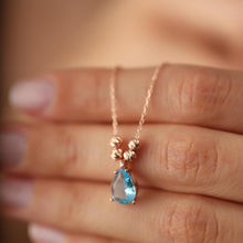 Aquamarine Birthstone Necklace ¥ Mothers Birthstone Necklace - Trending Silver Gifts