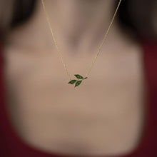 Leaf Pendant Necklace With Zircon ¥ April Birthstone Leaf Necklace - Trending Silver Gifts