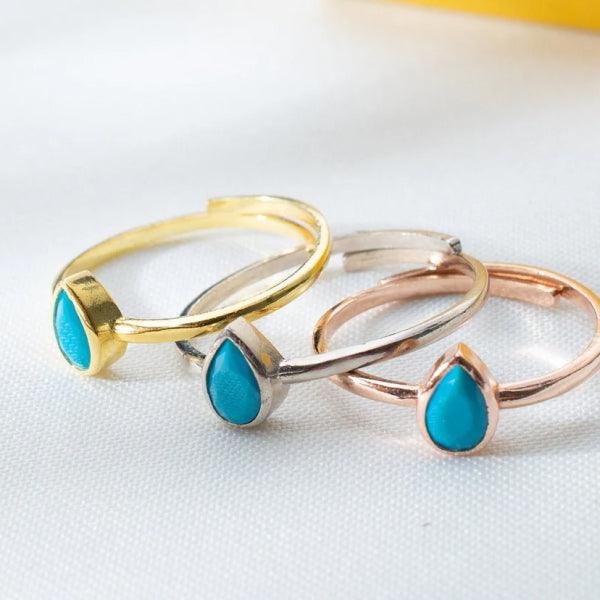 Adjustable Turquoise Ring • Sterling Silver Turquoise Ring - Trending Silver Gifts