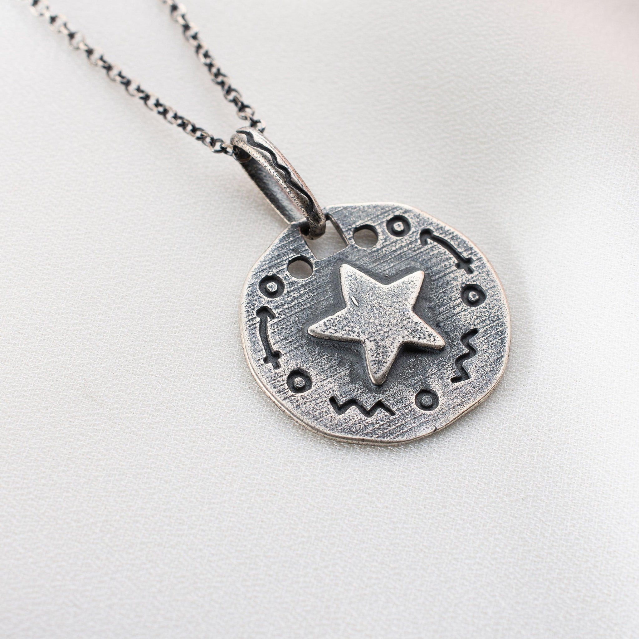 Antique Silver Star Necklace • Star Necklace Silver • Big Star Pendant - Trending Silver Gifts