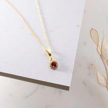 July Birthstone Necklace Gold ¥ July Ruby Birthstone Jewelry - Trending Silver Gifts
