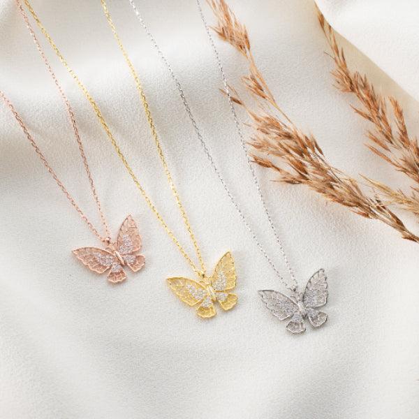 Handmade Gold Butterfly Necklace • Butterfly Necklace • Butterfly Gift - Trending Silver Gifts
