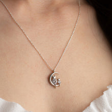 Cat Sitting On Moon Necklace ¥ Kitten Choker Necklace ¥ Cat Necklace - Trending Silver Gifts