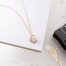 Cat Sitting On Moon Necklace ¥ Kitten Choker Necklace ¥ Cat Necklace - Trending Silver Gifts