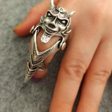 Gothic Demon Ring ¥ Silver Devil Horns Ring ¥ Adjustable Punk Ring - Trending Silver Gifts