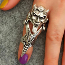 Gothic Demon Ring ¥ Silver Devil Horns Ring ¥ Adjustable Punk Ring - Trending Silver Gifts