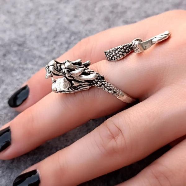 Dragon Gothic Ring • Dragon Thumb Ring • Dragon Sterling Silver Ring - Trending Silver Gifts