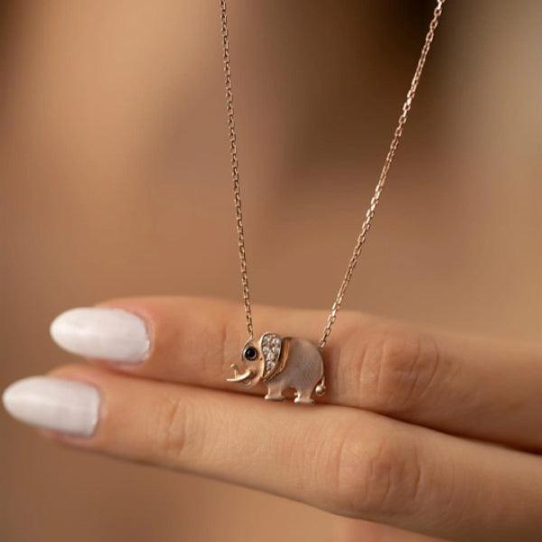 Elephant Necklace Good Luck • Elephant Necklace Gold • Luck Necklace - Trending Silver Gifts
