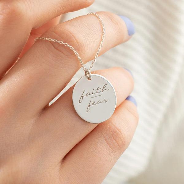 Faith Over Fear Charm • Faith Over Fear Necklace - Trending Silver Gifts