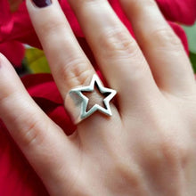 Falling Star Ring ¥ Make A Wish Ring ¥ Stamped Star Ring ¥ Star Ring - Trending Silver Gifts