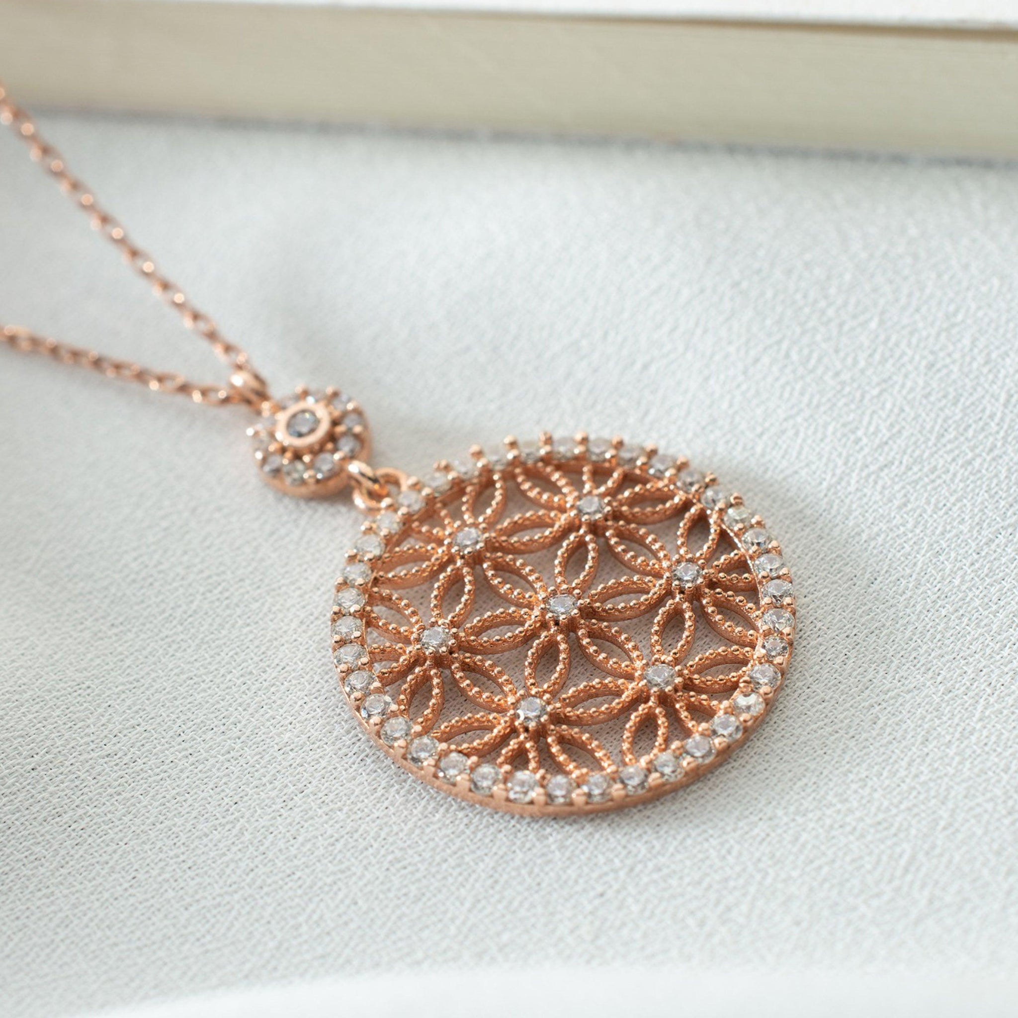 Flower Of Life Necklace Gold • Flower Of Life Pendant Gold - Trending Silver Gifts