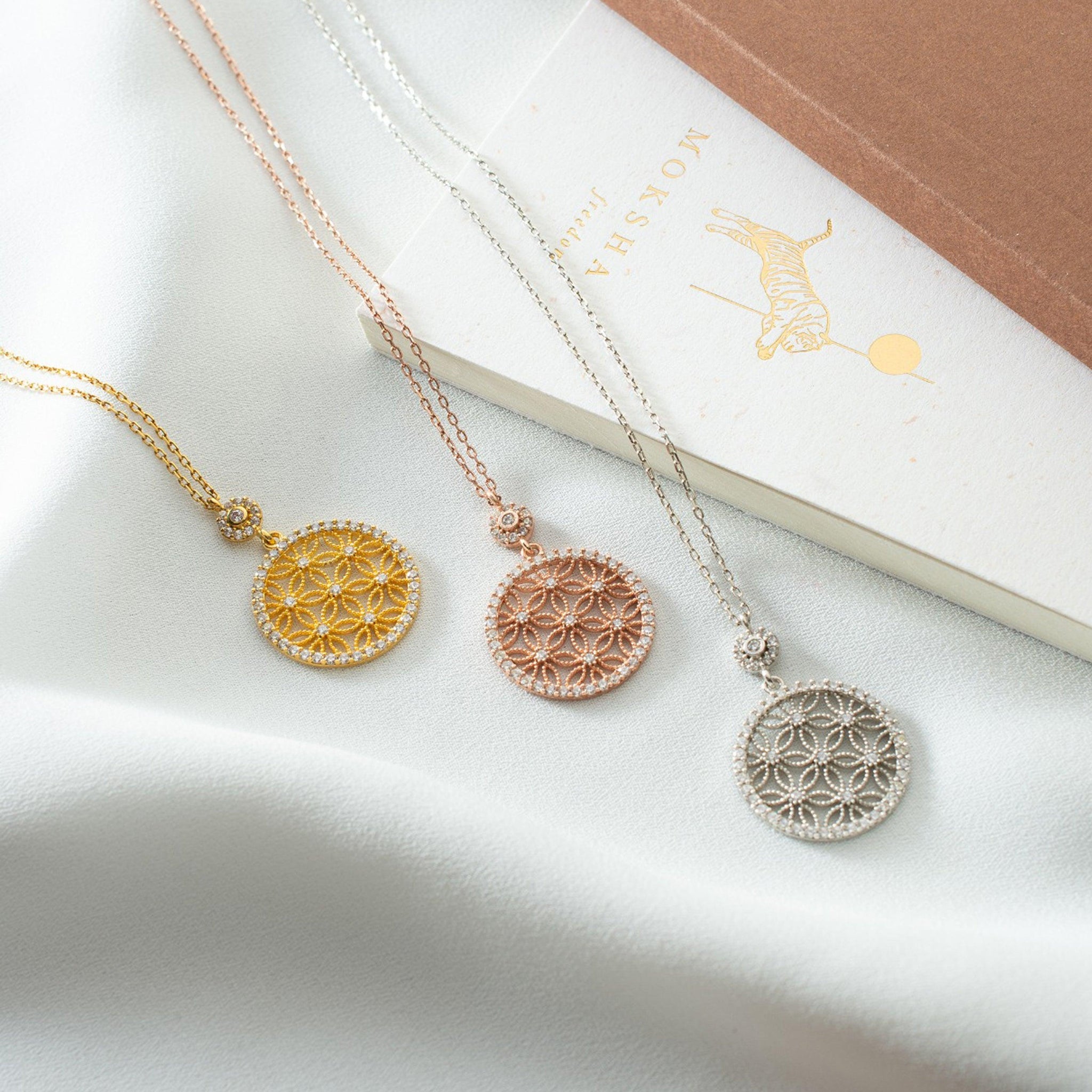 Flower Of Life Necklace Gold • Flower Of Life Pendant Gold - Trending Silver Gifts