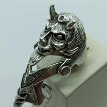 Gothic Demon Ring ¥ Silver Devil Horns Ring ¥ Adjustable Punk Ring - Trending Silver Gifts