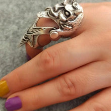 Gothic Demon Ring ¥ Silver Devil Horns Ring ¥ Adjustable Punk Ring - Trending Silver Gifts