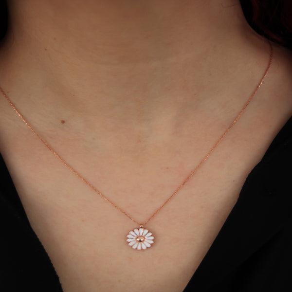 Daisy Chain Necklace • Silver Daisy Necklace • Daisy Pendant Necklace - Trending Silver Gifts