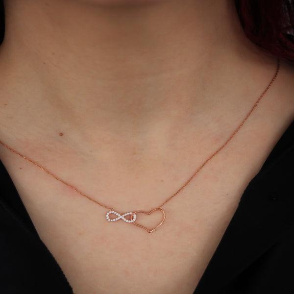 Infinity with Heart Necklace • Heart Necklace With DiamondsNecklacesHeart Necklace • Heart Necklace