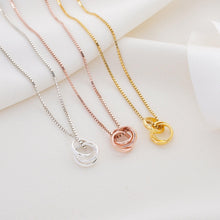 Interlocking Circles Box Chain Necklace ¥ Linked Circle Necklace - Trending Silver Gifts