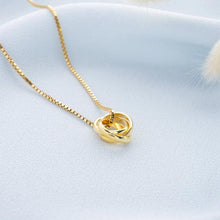 Interlocking Circles Box Chain Necklace ¥ Linked Circle Necklace - Trending Silver Gifts