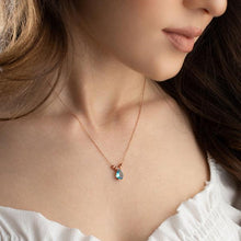 March Birthstone Necklace ¥ Aquamarine Necklace Silver ¥ Gift For Her - Trending Silver Gifts