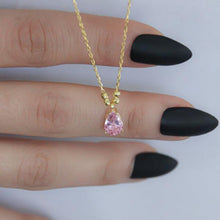 October Birthstone Necklace ¥ Pink Tourmaline Necklace ¥ Gift For Mom - Trending Silver Gifts