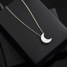 Opal Moon Necklace, Opal Moon Choker, Moon Pendant, Fire Opal Necklace - Trending Silver Gifts
