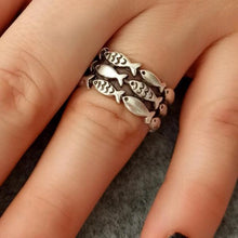 Swimming Against The Current. Sterling Adjustable Ring ¥ Gift For Her - Trending Silver Gifts