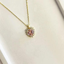 Pink Birthstone Crystal Heart Necklaces For Women, Pink Heart Necklace - Trending Silver Gifts